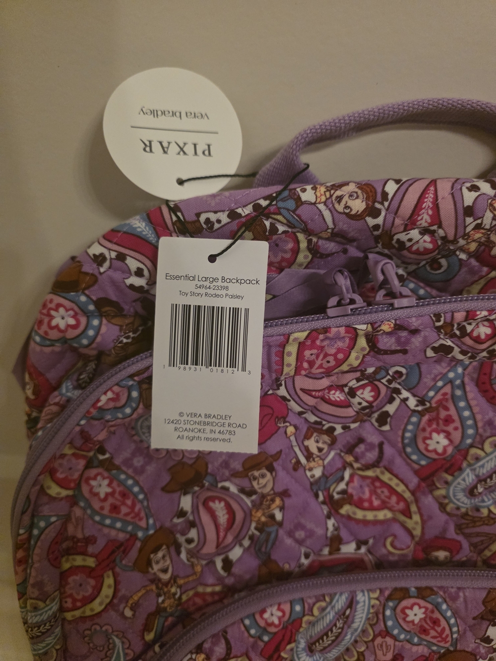 Viral Vera Bradley Toy Story Rodeo Large Backpack-NWT - Picture 8 of 8